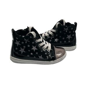 Rachel Shoes Black And Silver Lil Star High Top Sneakers Size 7 Toddler Girl’s